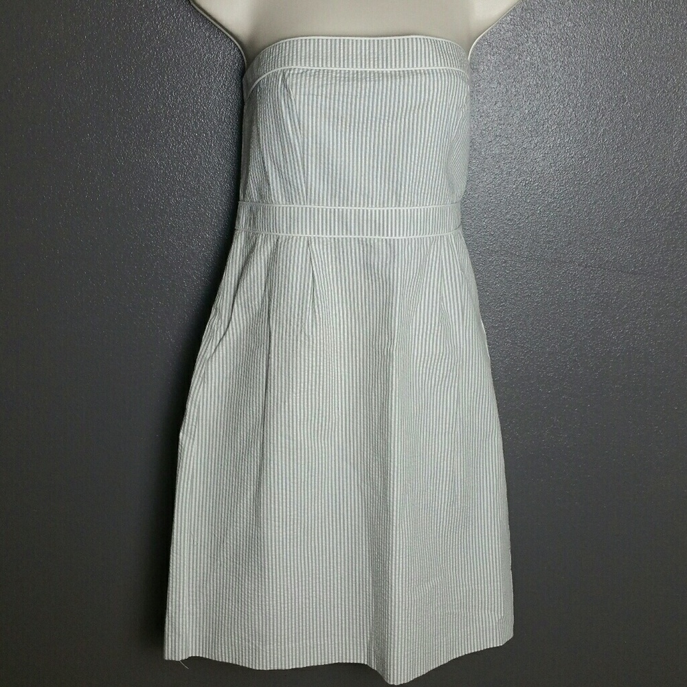 NWOT Merona Grey & White Pinstripe Strapless Dress