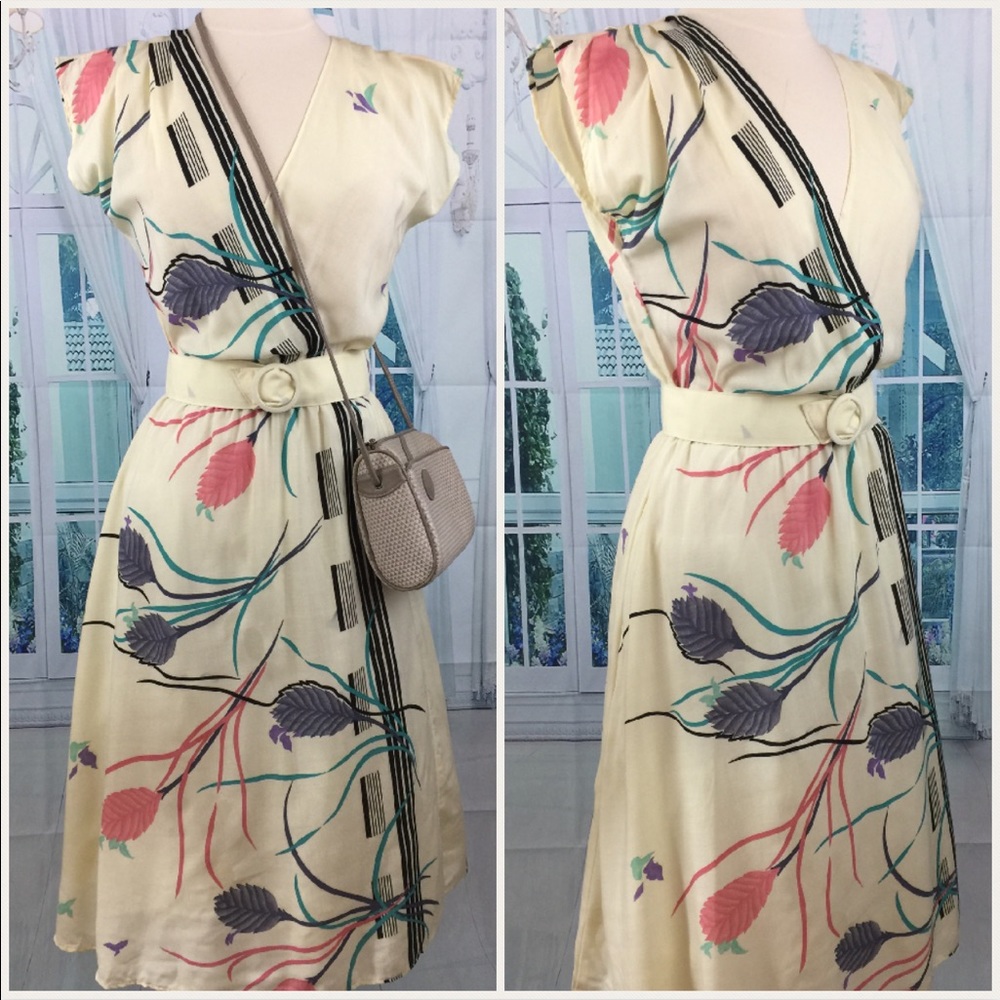 👗🌴☀️Miami Vice!  Vintage Retro 80's Dress size S