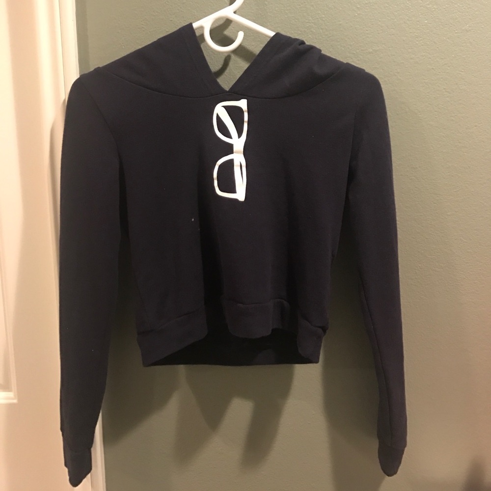 Navy blue glasses hoodie