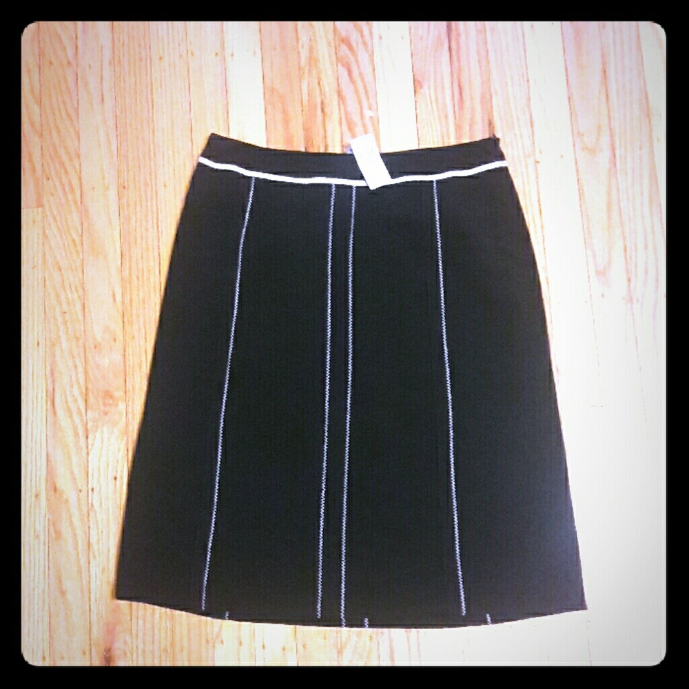 Black/ white striped skirt
