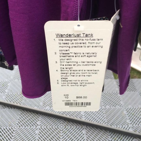 Lululemon Wanderlust Tank Size 4 - Picture 3 of 3