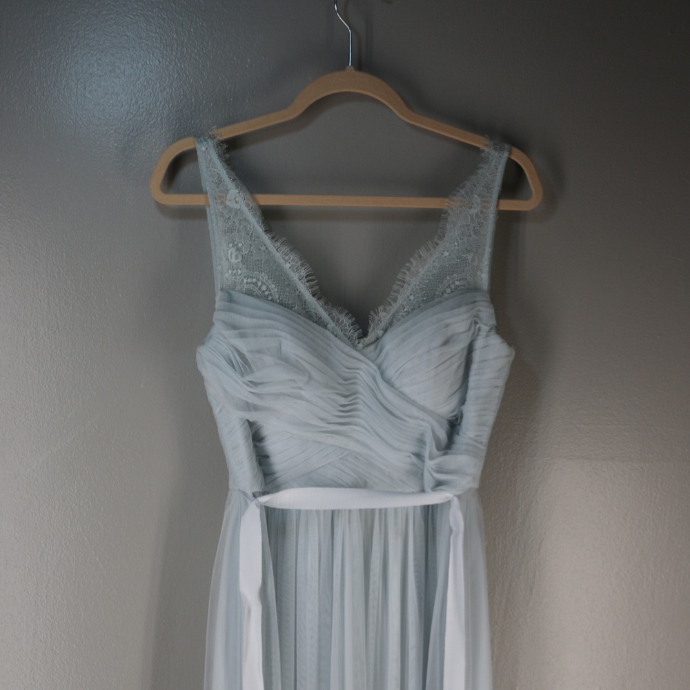 BHLDN Fleur Dress by Hitherto; Dusty Blue Size 6