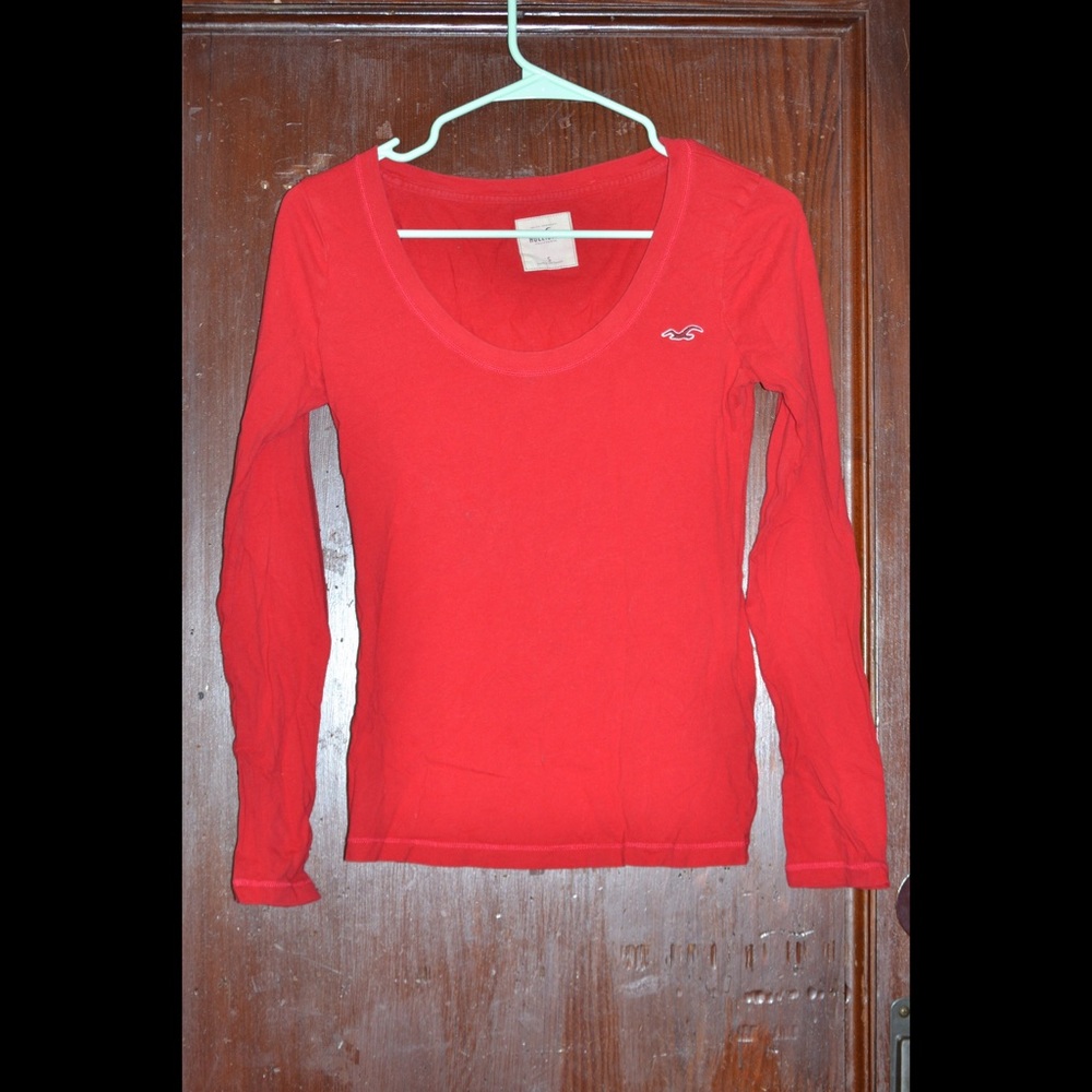 Hollister long sleeve red shirt