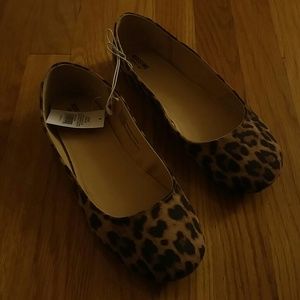 NWT Leopard Print Flats Suede