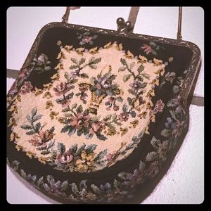 Vintage Brocade Embroidery Wristlet Purse