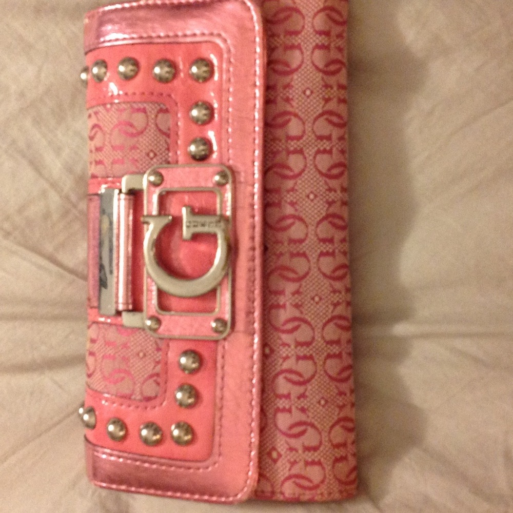 Pink metallic wallet