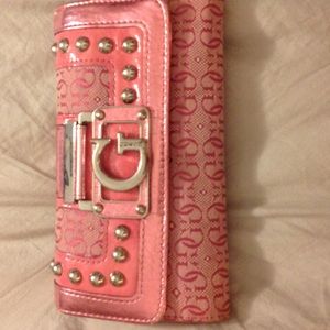 Pink metallic wallet