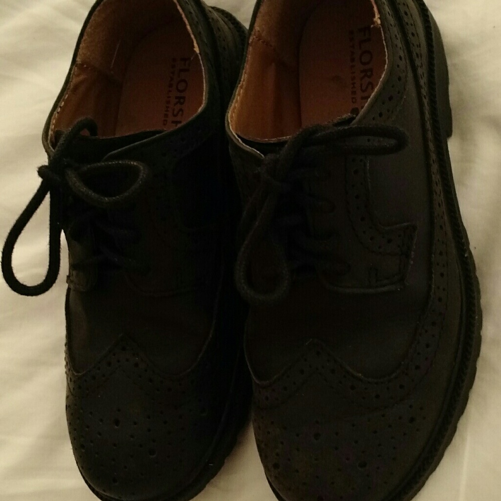 Black leather dress shoes wingtips toddler 11