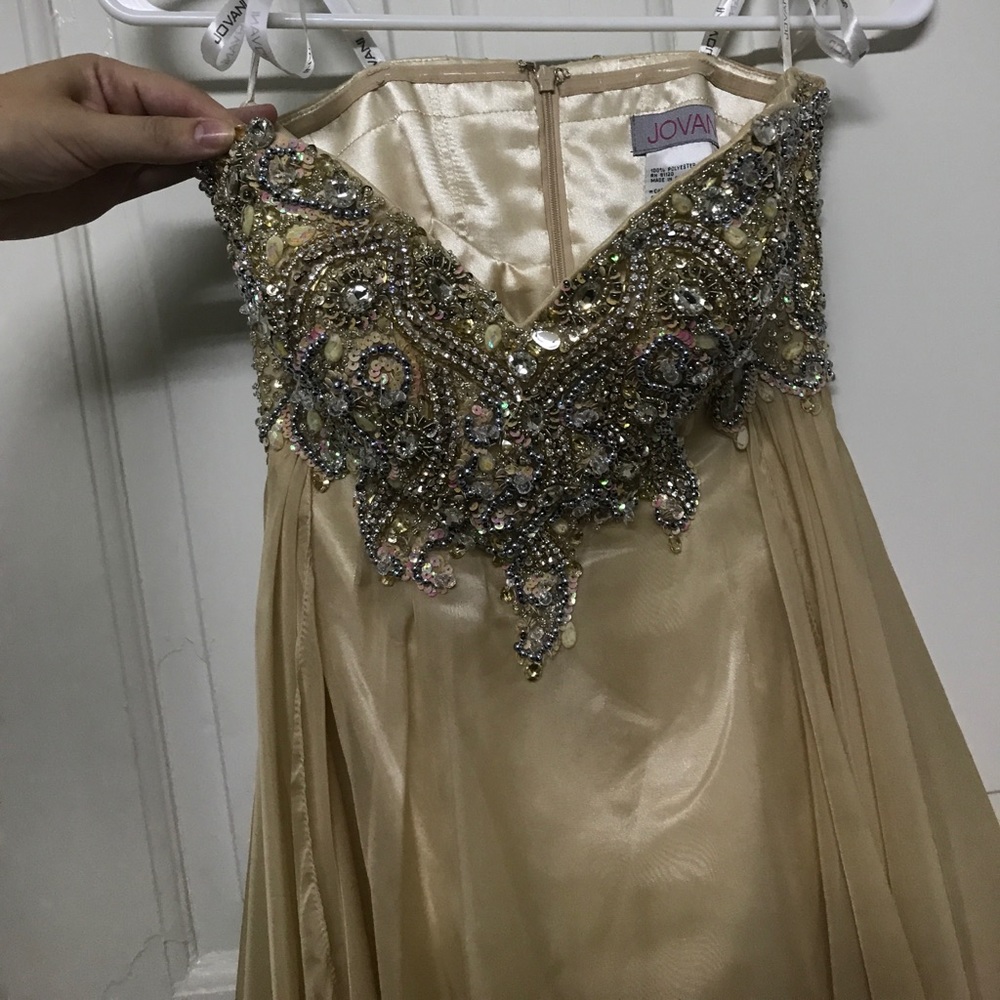 Embellished sweetheart jovani dress