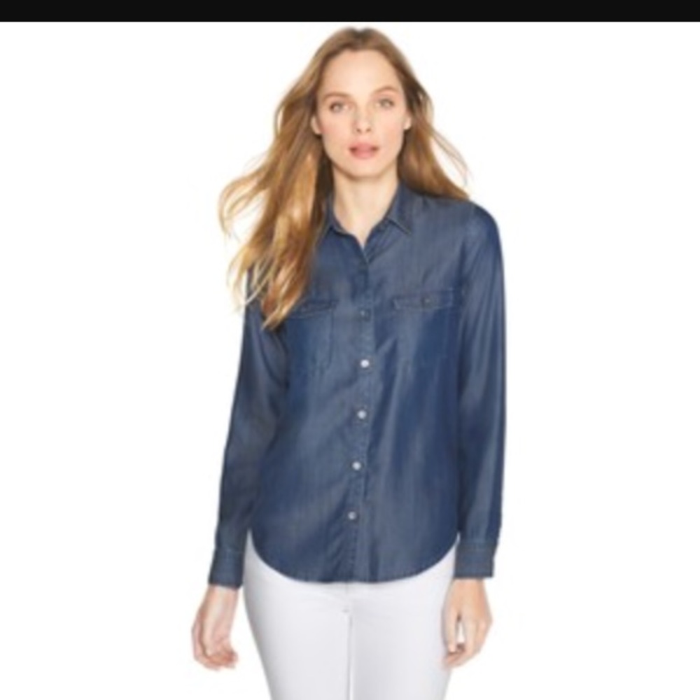 White House Black Market Denim Top