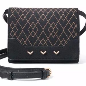 Stella & Dot Nolita Black/Rose Gold Crossbody Bag