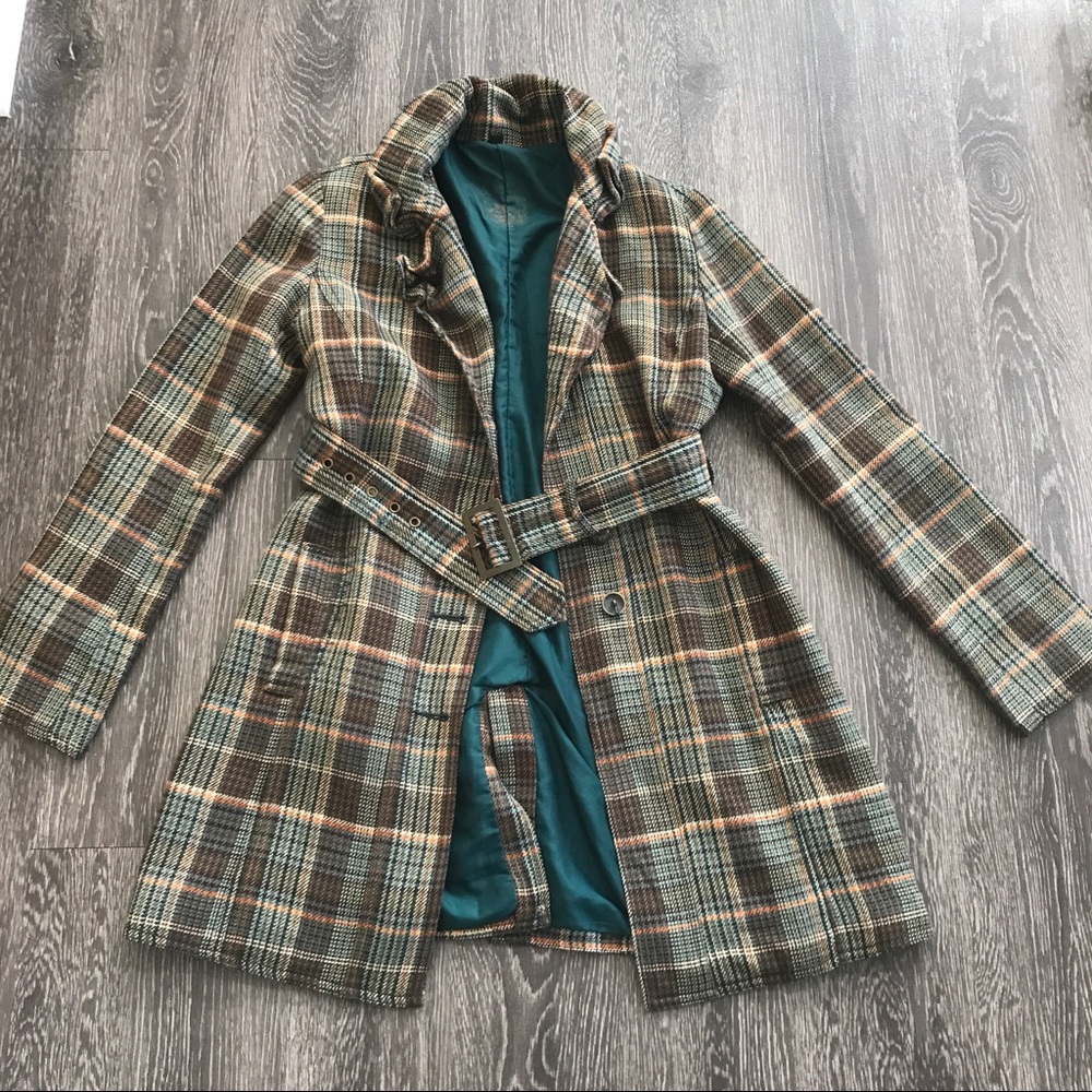 🍂🍁Women's Plaid Trench with belt 🍁🍂