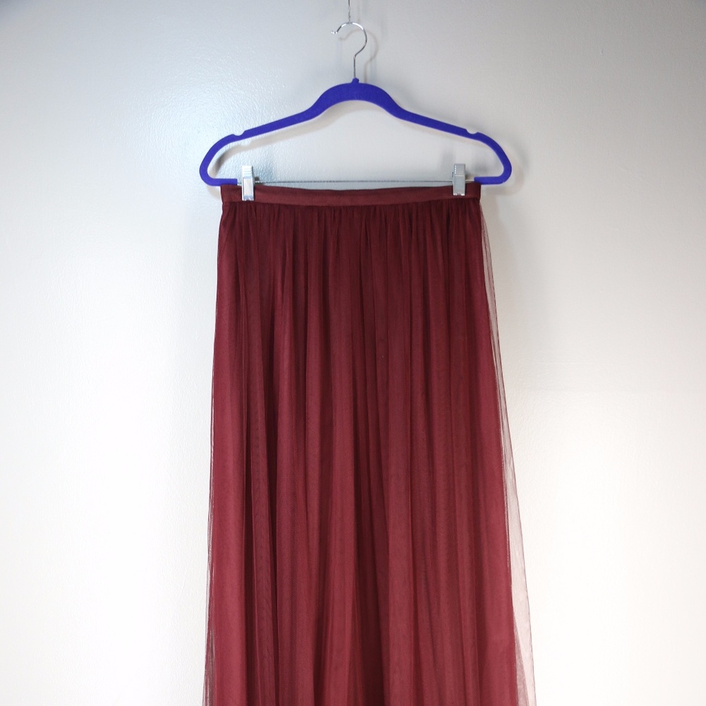 BHLDN Louise Tulle Skirt by Jenny Yoo; Cabernet