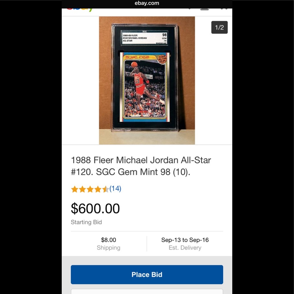 1988 Fleer Michael Jordan all-star number 120