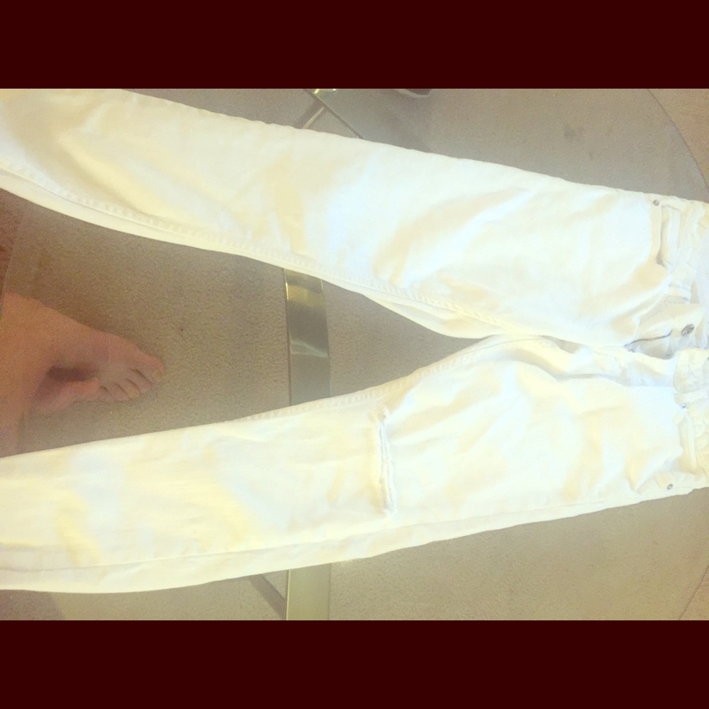 White ripped jeans