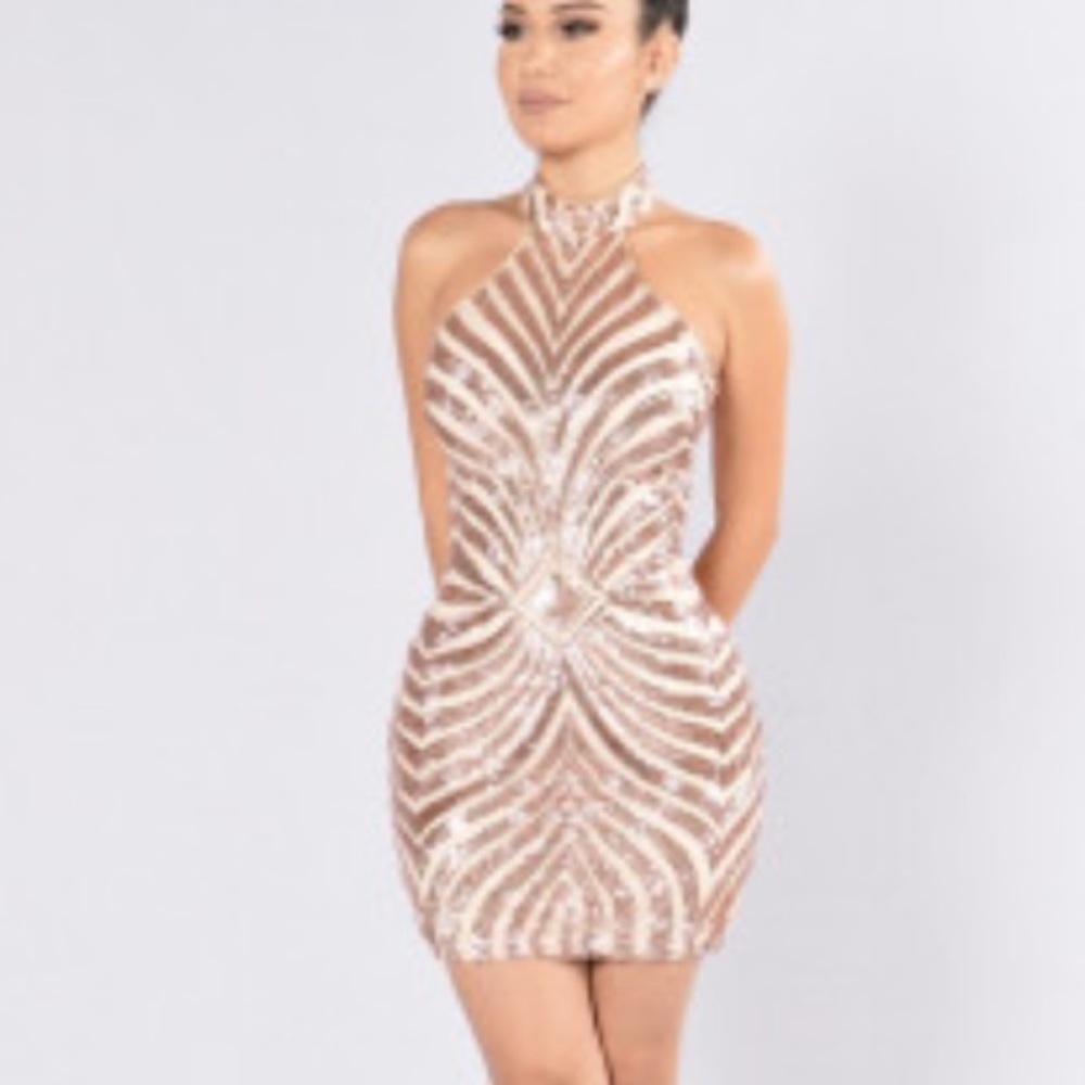 Fashion Nova Rosegold Party Dress