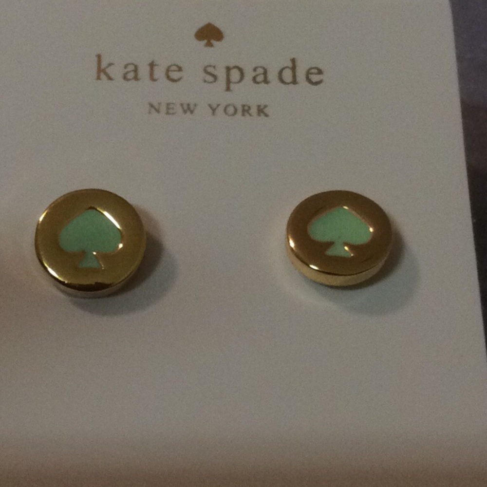 KATE SPADE Spot The Spade Studs. Mint Green. NWT - Picture 5 of 5