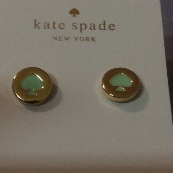 KATE SPADE Spot The Spade Studs. Mint Green. NWT - Picture 5 of 5