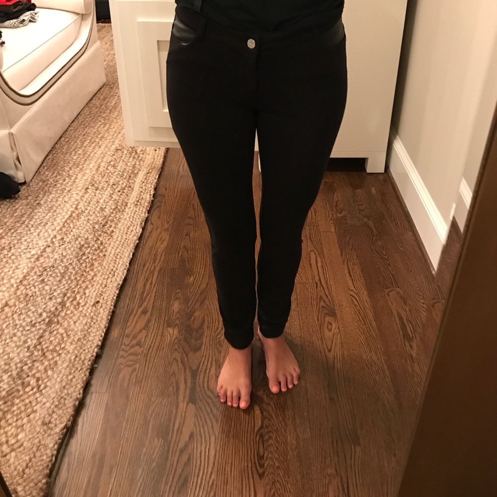 Michael Kors skinny pants w leather detail