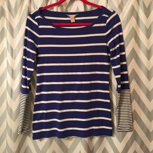 Banana Republic Blue and White Striped Shirt