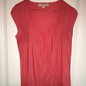 Loft Coral Blouse with Cap Sleeve