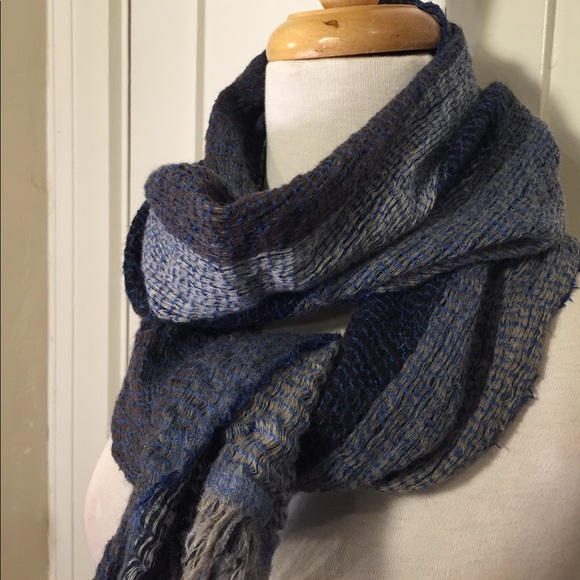 Accessories - Dark blue and gray knit scarf