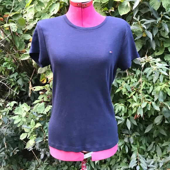 Classic Navy Tommy Hilfiger Tee with Logo - Picture 1 of 4