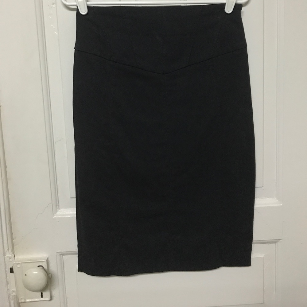 High waisted black pencil skirt