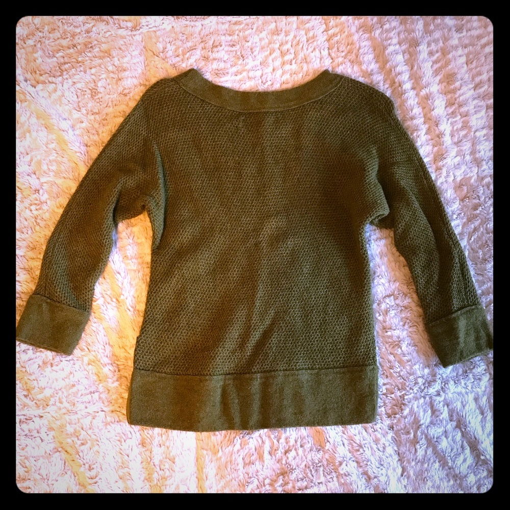 Ann Taylor Loft green sweater 3/4 sleeves