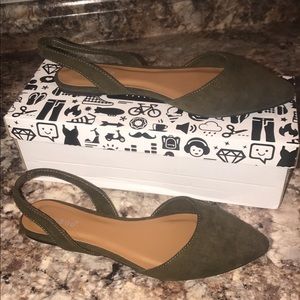 Olive green flats