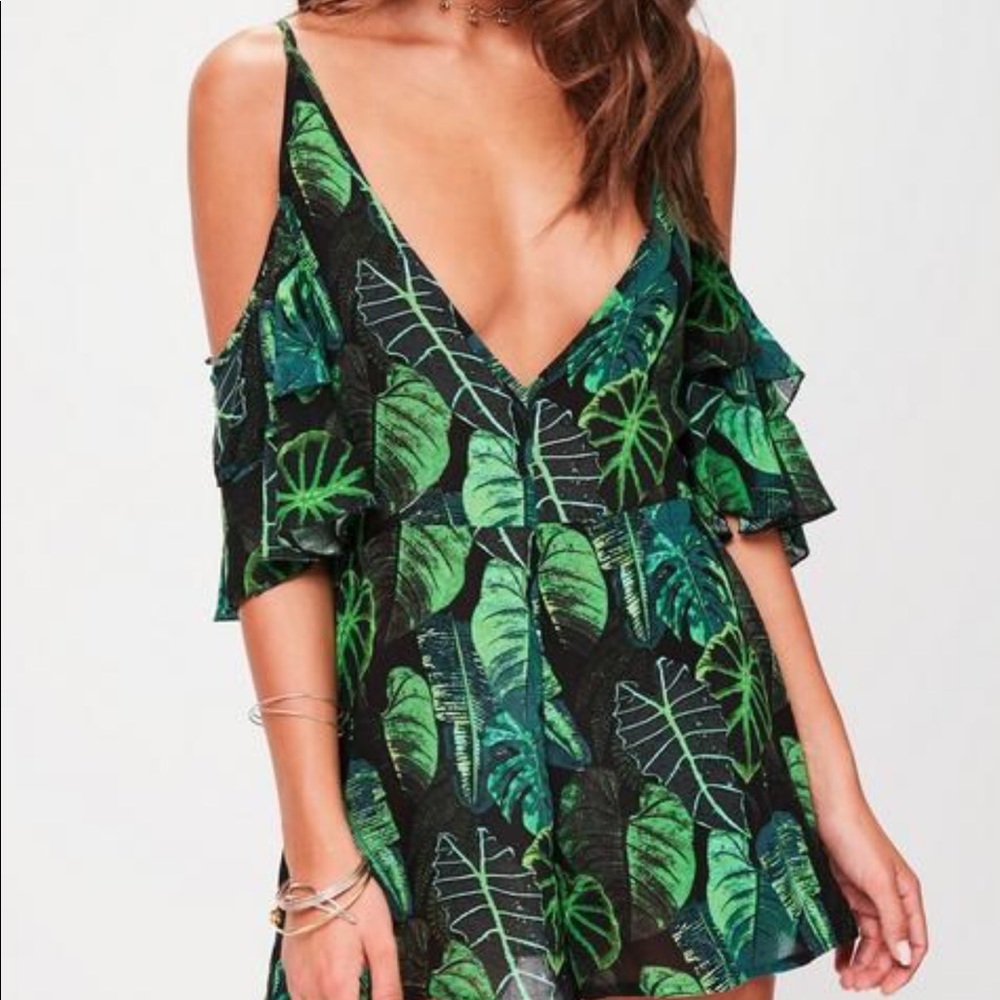 New with Tags! Black Tropical Romper. Never worn! - Picture 3 of 5