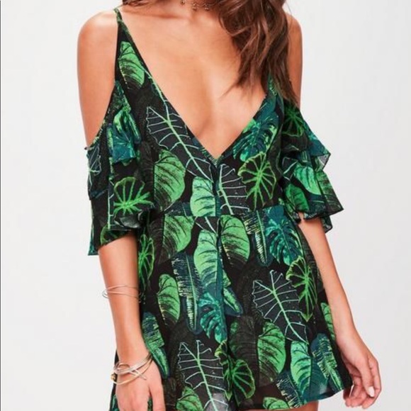 New with Tags! Black Tropical Romper. Never worn! - Picture 3 of 5
