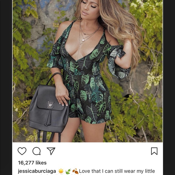 New with Tags! Black Tropical Romper. Never worn! - Picture 2 of 5