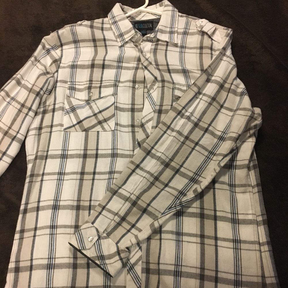 Men’s SubCulture Plaid Button Down Shirt