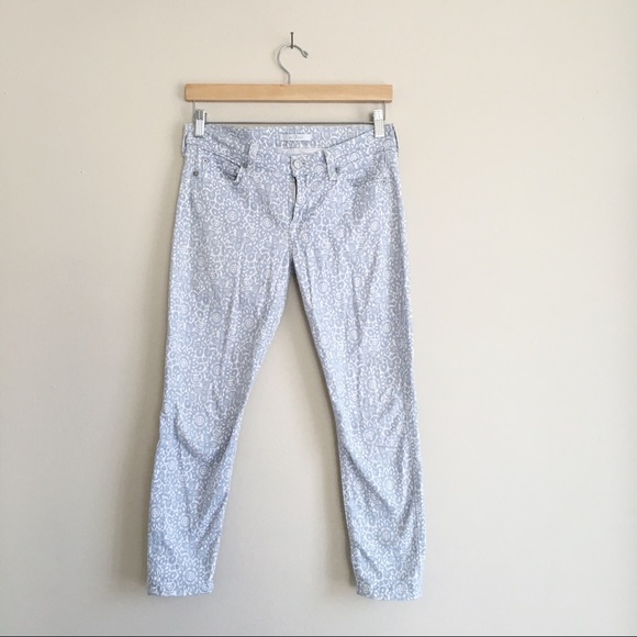 7 Jeans Cropped Laceprint Skinny Jean - Picture 2 of 5