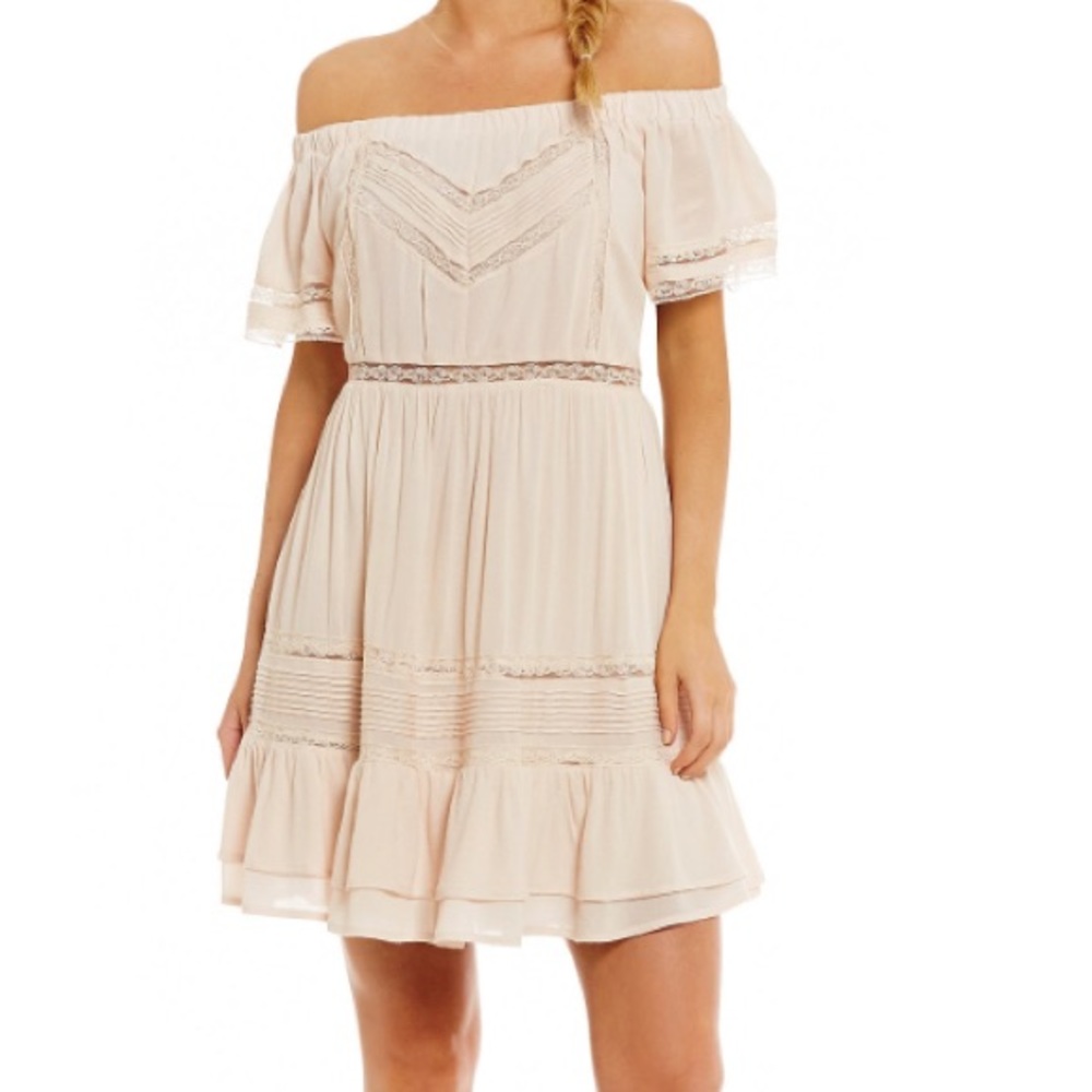Chelsea & Violet tier dress off the shoulder