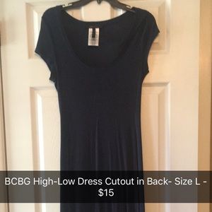 Navy BCBG High-Low Dress w/Cut Out
