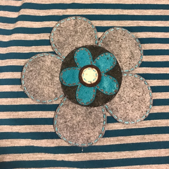 Mis Tee V-Us Gray and Dark Teal Striped Dress - Picture 3 of 4