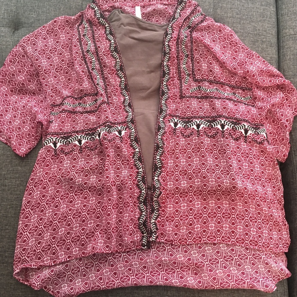 Vanity Pink Geometric Kimono