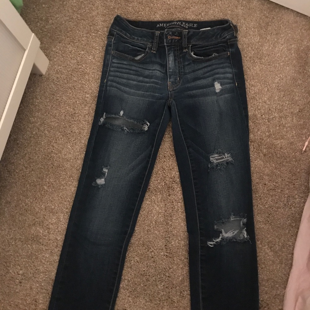 American Eagle mid rise destroyed jeans