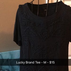 Black Lucky Brand Tee w/Pipping