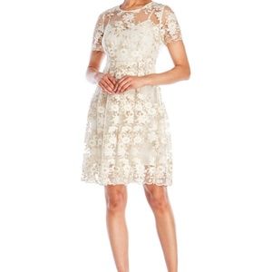 T. Tahari Short Sleeve Lace Dress