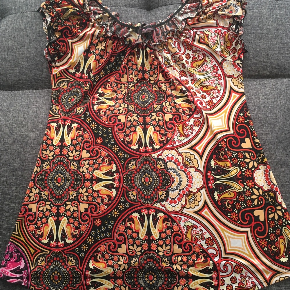 Red and Orange Geometric Top