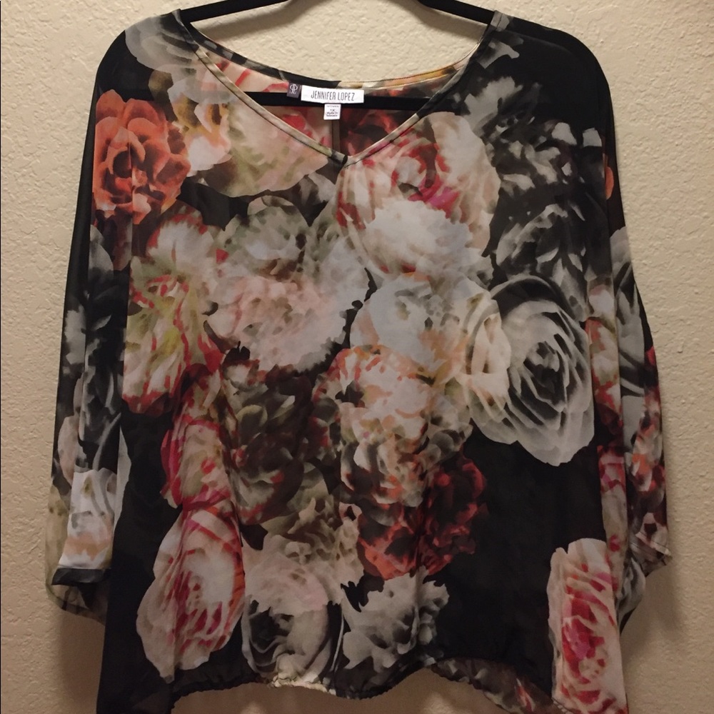 Sheer floral blouse