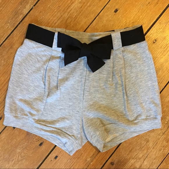 Forever 21 Pants - Cotton shorts with black bow belt