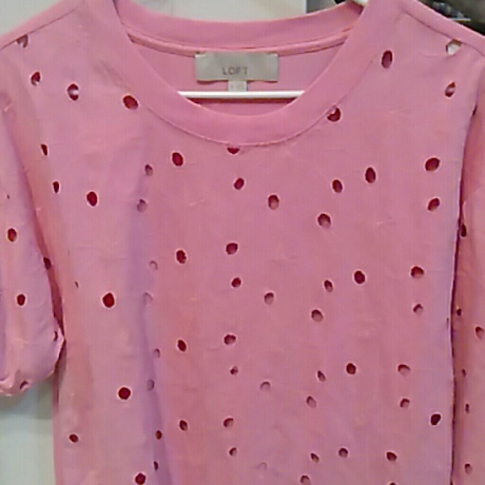 Pink floral cut out top