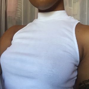 White Sleeveless Crop Top