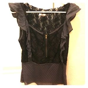 Free People lace top with zipper