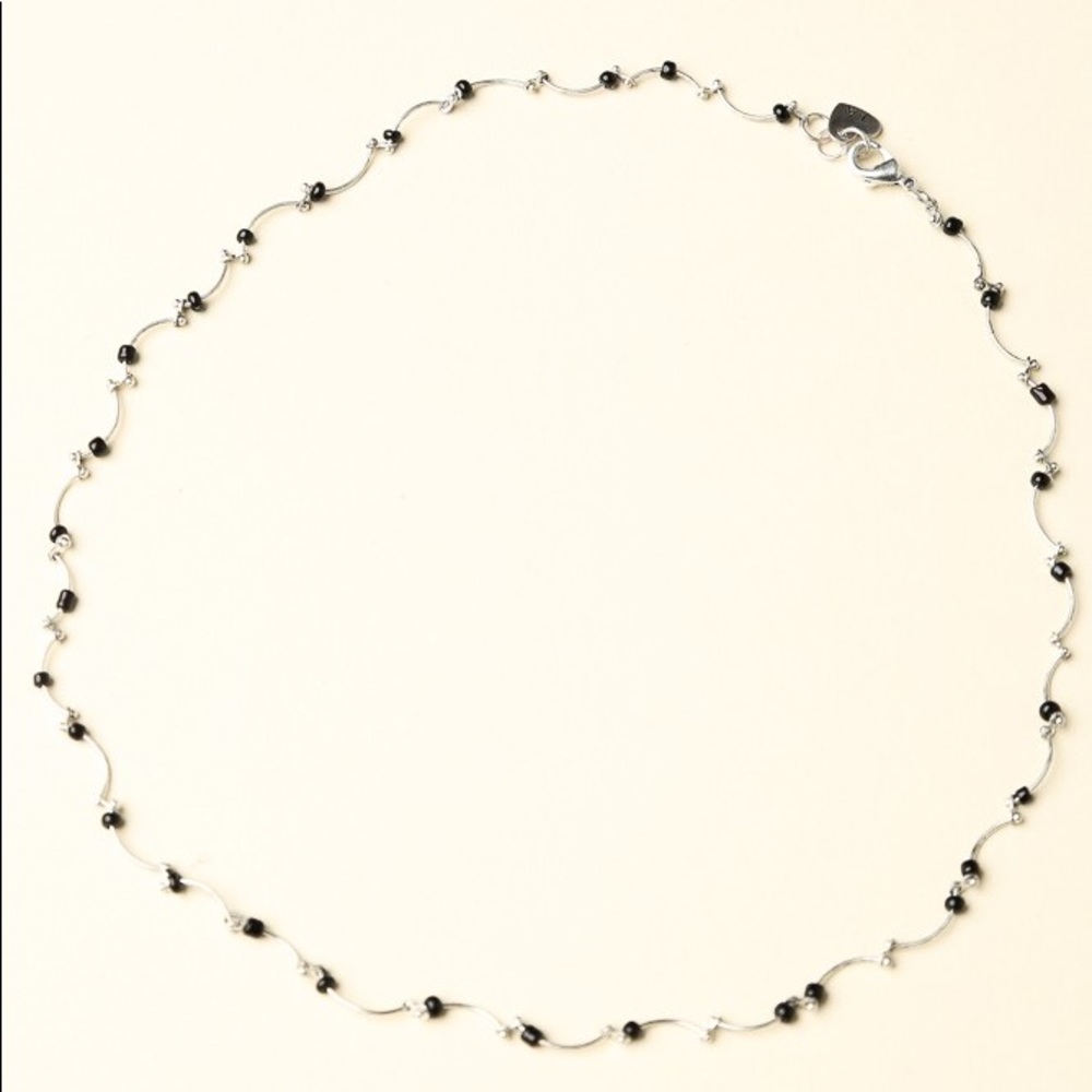 BRANDY MELVILLE Silver Curved Choker Necklace