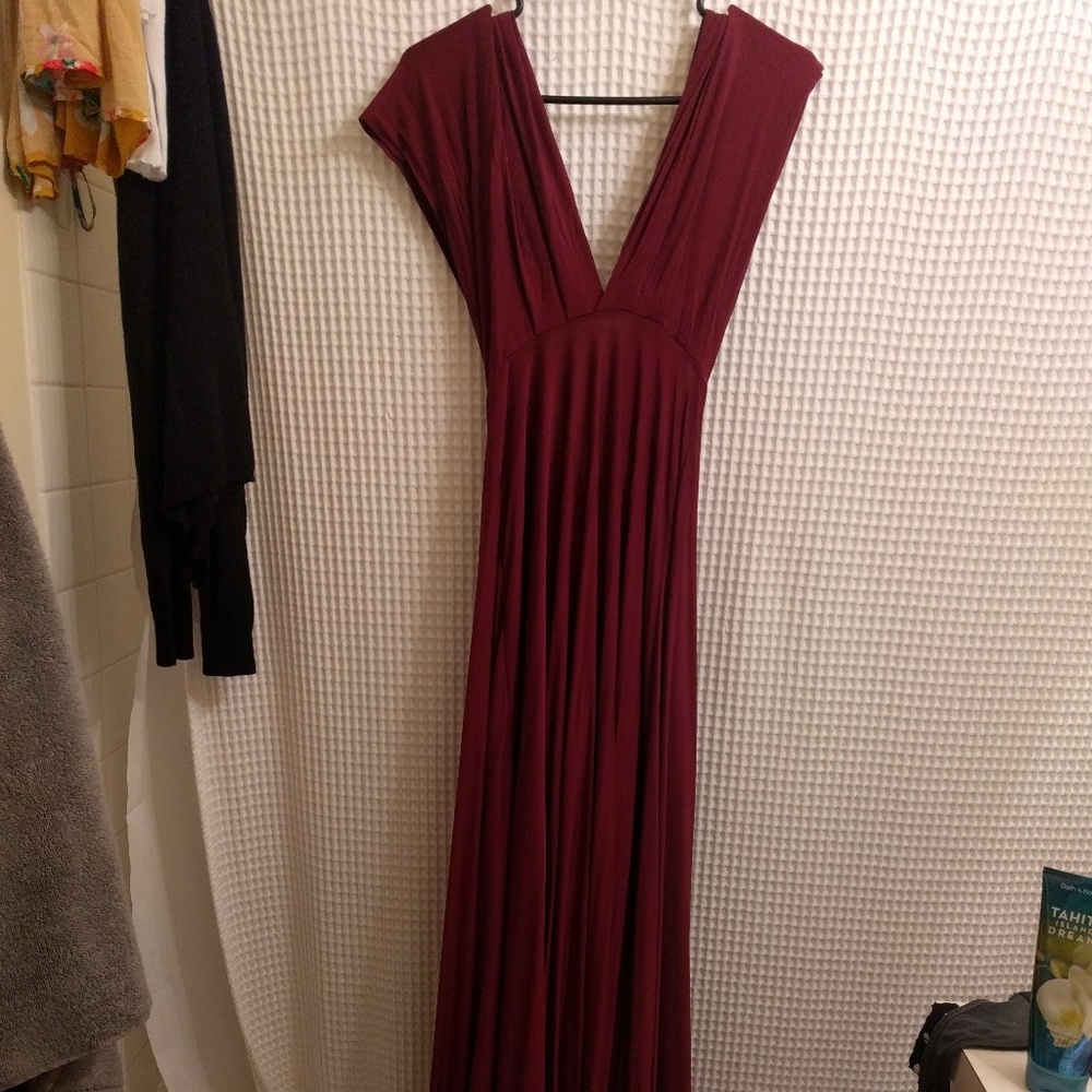 Floor length burgendy 50 ways to wear dress